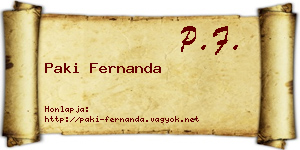 Paki Fernanda névjegykártya